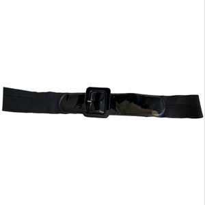Black Elastic and Patten Leather Plus Size Belt, Size 3xl - 4xl
